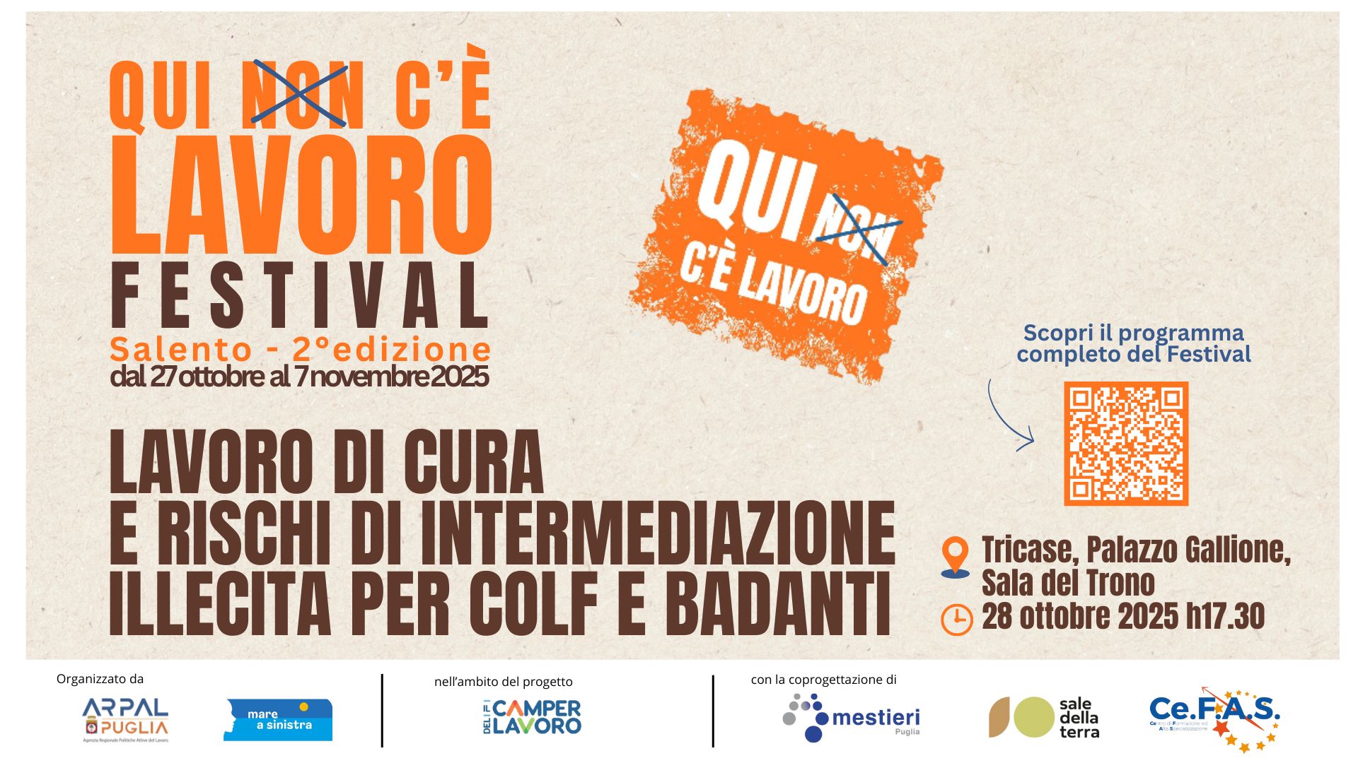 Lavoro di cura e rischi di intermediazione illecita per colf e badanti: il Convegno che apre la 2°edizione dell'evento dedicato al Lavoro del Salento